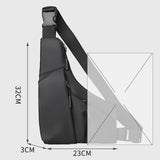 Leather Anti Theft Triangle Bag Secure Crossbody Chest Bag - Grey - Extra Image