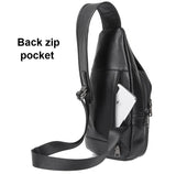 Stylish Cowhide Chest Bag For Men - Black