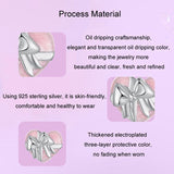 925 Sterling Silver Platinum Heart Bow Beads Gift Box - Close-Up Angle