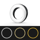 Selfie Ring Light for Mobile Phones - Beauty Enhancer - White - Close-Up Angle