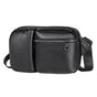 Large Capacity Men Crossbody Bag Casual Pu Messenger - Black