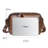 Large Capacity Men Crossbody Bag Casual Pu Messenger - Black