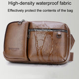 Large Capacity Men Crossbody Bag Casual Pu Messenger - Black