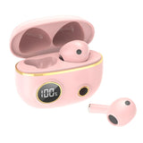 Waterproof 9d Stereo Bluetooth Earphones with Charging Case - Black - Side View