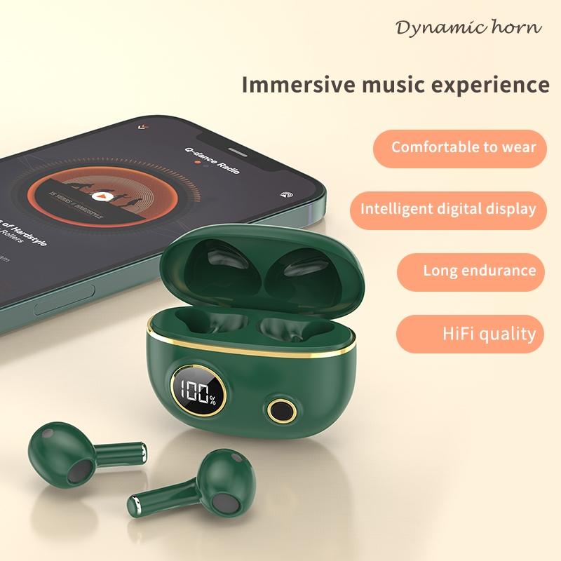 Waterproof 9d Stereo Bluetooth Earphones with Charging Case - Black