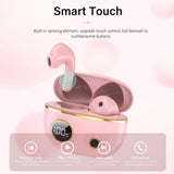 Waterproof 9d Stereo Bluetooth Earphones with Charging Case - Black - Rear View