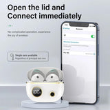 Waterproof 9d Stereo Bluetooth Earphones with Charging Case - Black - Close-Up Angle