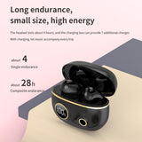 Waterproof 9d Stereo Bluetooth Earphones with Charging Case - Black - Extra Image