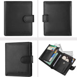 Men Vertical Coin Purse With Buckle And Zipper Card Holder And Driver License Protector - Black