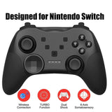 Wireless Bluetooth Game Console Handle for Nintendo Switch with Vibrating Gyroscope - Black - Side View