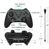 Wireless Bluetooth Game Console Handle for Nintendo Switch with Vibrating Gyroscope - Black - Top-Down View