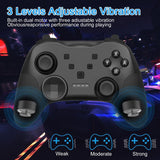 Wireless Bluetooth Game Console Handle for Nintendo Switch with Vibrating Gyroscope - Black - Rear View