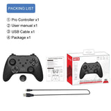 Wireless Bluetooth Game Console Handle for Nintendo Switch with Vibrating Gyroscope - Black - Low Angle
