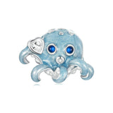 925 Sterling Silver Ocean Octopus Diy Beads - Front View