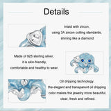 925 Sterling Silver Ocean Octopus Diy Beads - Top-Down View