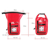 Waterproof 5L First Aid Bag For Outdoor Adventures Red - Top-Down View
