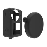 Protective Silicone Case with Lens Cap for Dji Action 3 - Black - Top-Down View