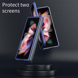 For Samsung Galaxy Z Fold4 5G Foldable Shockproof Phone Case - Blue - Rear View