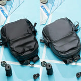 Versatile Double Laptop Backpack for Students and Professionals - Black - Side View