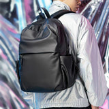 Versatile Double Laptop Backpack for Students and Professionals - Black - Close-Up Angle