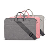 13.3 Inch Detachable Shoulder Laptop Bag - Frosted Pu Business - Pink - Side View