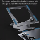Foldable Laptop Stand - Hollow Design Heat-dissipating Flat Desktop - Deep Space Gray - Close-Up Angle