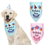 Pet Birthday Saliva Towel Double Cotton Triangle Scarf - Pink - Close-Up Angle