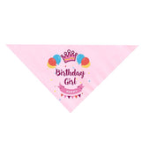 Pet Birthday Saliva Towel Double Cotton Triangle Scarf - Pink - Low Angle