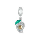 925 Sterling Silver Mango Bracelet Pendant - Front View