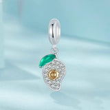 925 Sterling Silver Mango Bracelet Pendant - Top-Down View