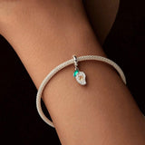 925 Sterling Silver Mango Bracelet Pendant - Close-Up Angle