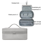 Multifunctional Leather Storage Bag for Dyson Airwrap - Grey - Side View