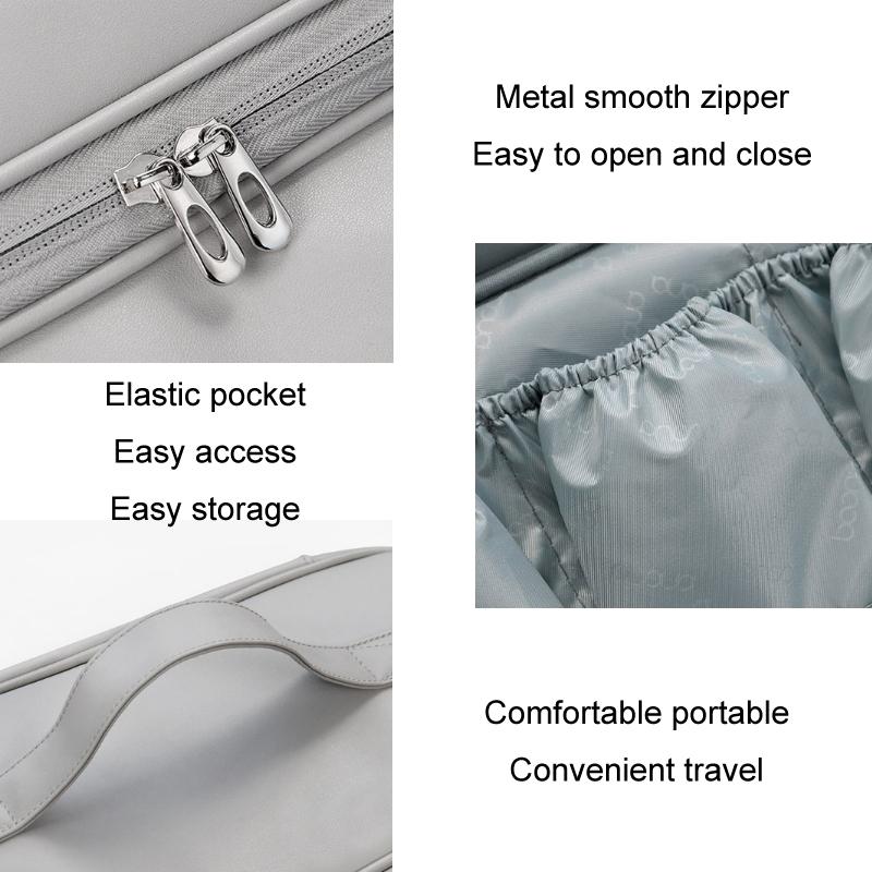 Multifunctional Leather Storage Bag for Dyson Airwrap - Grey