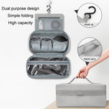 Multifunctional Leather Storage Bag for Dyson Airwrap - Grey - Rear View