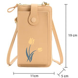 Floral Single Shoulder Cell Phone Bag For Women - Blue - Top-Down View