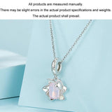 925 Sterling Silver Platinum Plated 3D Lotus Pendant - 45-Degree Angle