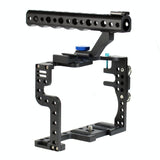 Video Cage Stabilizer With Metal Handle Black for Panasonic Lumix Gh3 / Gh4