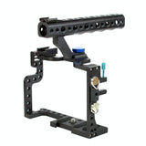 Video Cage Stabilizer With Metal Handle Black for Panasonic Lumix Gh3 / Gh4