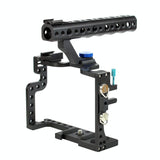 Video Cage Stabilizer With Metal Handle Black for Panasonic Lumix Gh3 / Gh4 - Side View