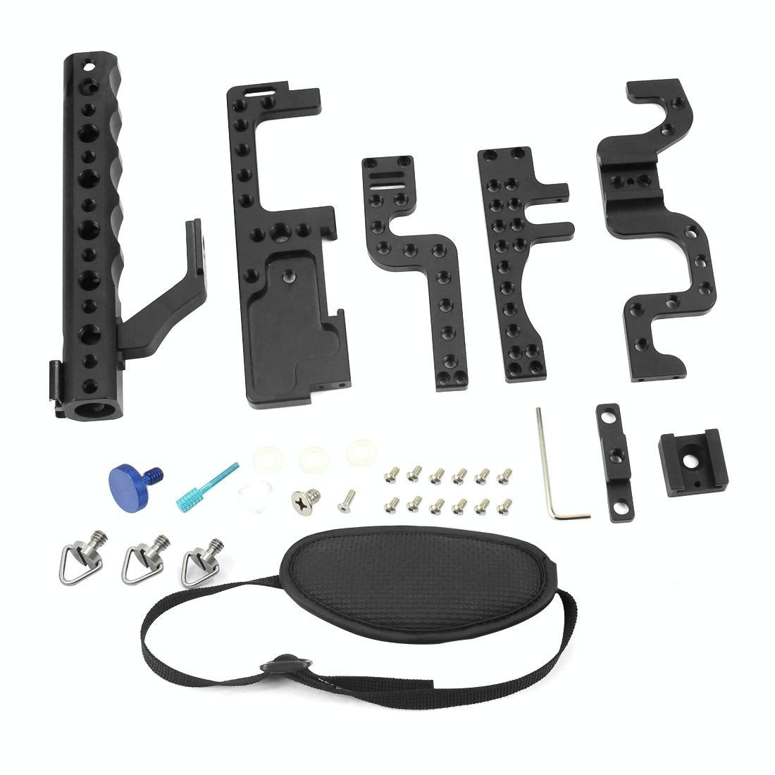 Video Cage Stabilizer With Metal Handle Black for Panasonic Lumix Gh3 / Gh4