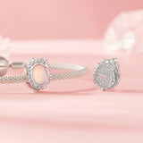 925 Sterling Silver Platinum Plated Starlight Bow Beads - Top-Down View