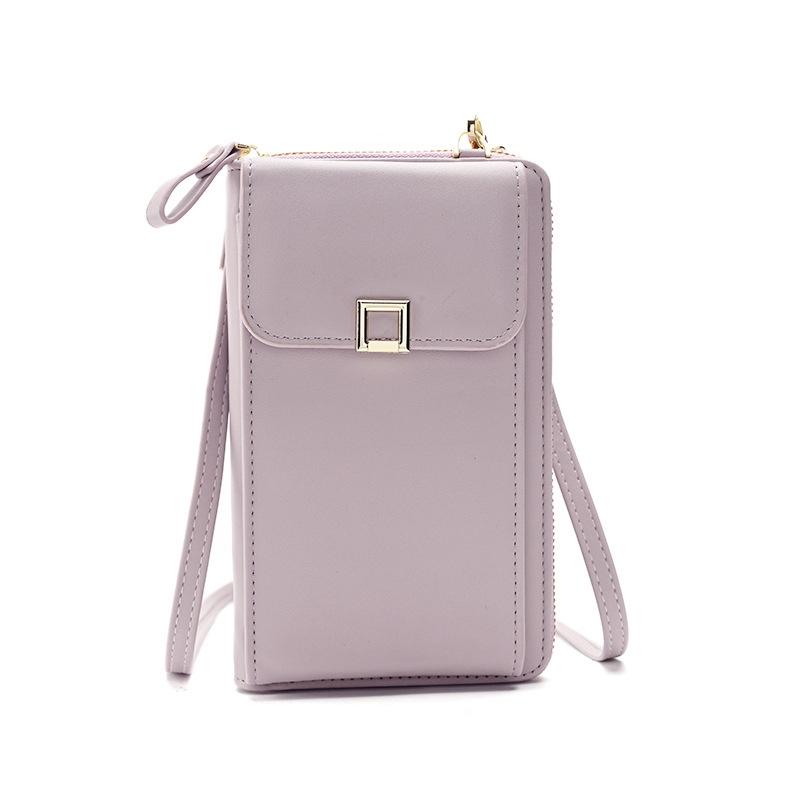 Women Cross Body Phone Purse With Long Strap - White
