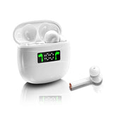 Waterproof Wireless Bluetooth Earbuds with Led Display and Hifi Sound - Black - Front View
