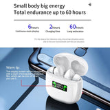 Waterproof Wireless Bluetooth Earbuds with Led Display and Hifi Sound - Black - Top-Down View