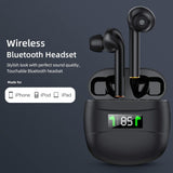 Waterproof Wireless Bluetooth Earbuds with Led Display and Hifi Sound - Black - Extra Image