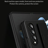 For Samsung Galaxy Z Fold4 5G Shockproof Wristband - Elastic - Black - Top-Down View