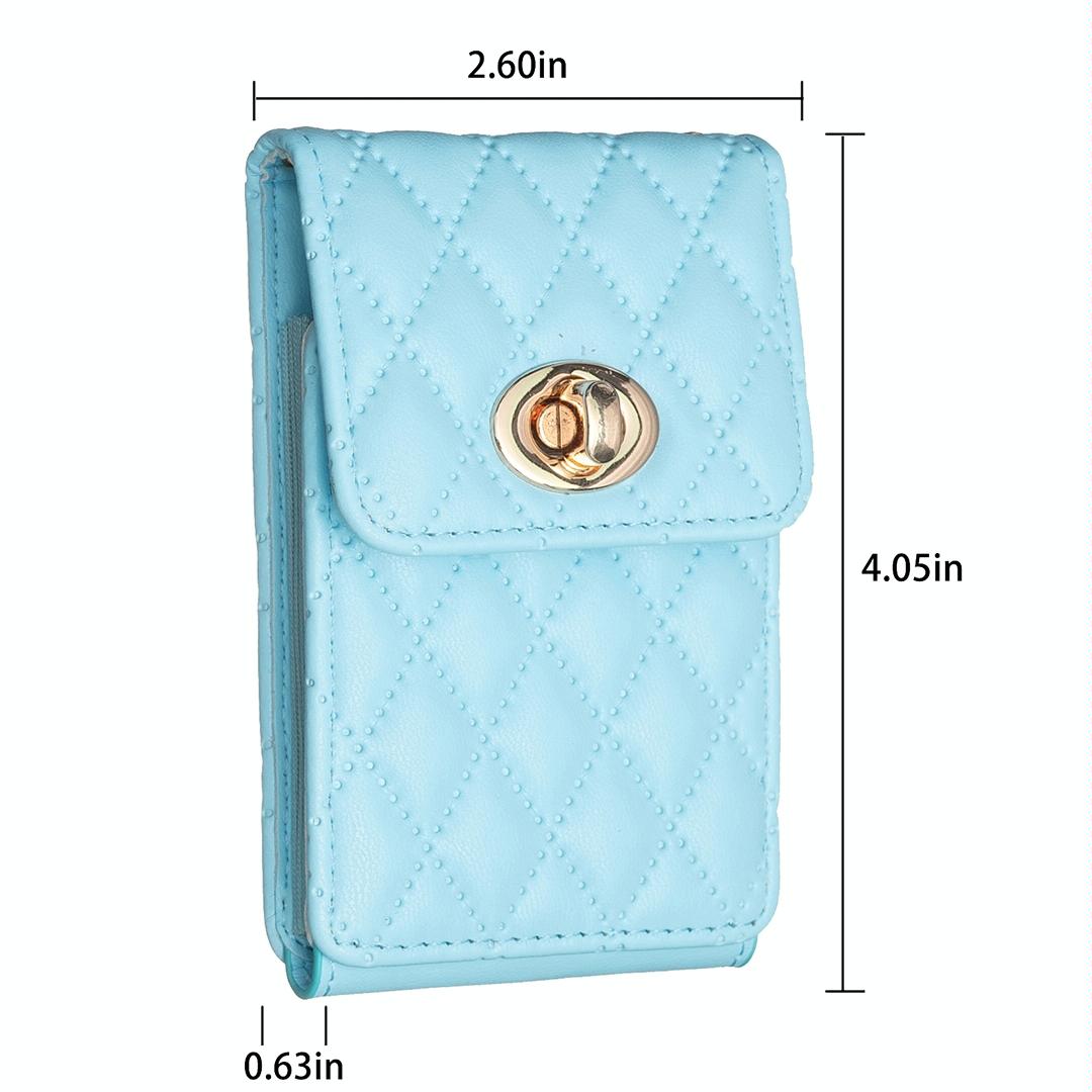 Vertical Card Bag With Metal Buckle For Mobile Phones - Dark Purple