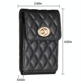 Vertical Card Bag With Metal Buckle For Mobile Phones - Dark Purple - Extra Image