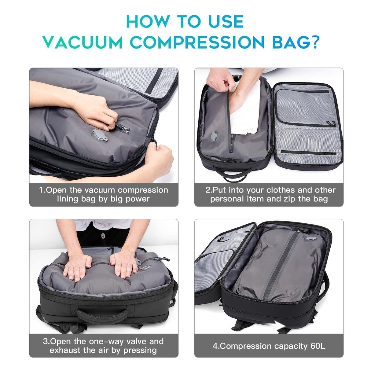 Large Capacity Vacuum Compression Backpack