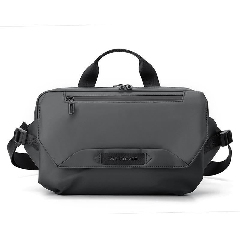 3 Point Strap Men Cycling Chest Bag Anti Sway Design - Black